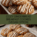 Gingerbread Breakfast Cookies (gluten-free, dairy-free, vegan option)