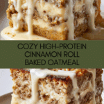 High-Protein Cinnamon Roll Baked Oatmeal Recipe