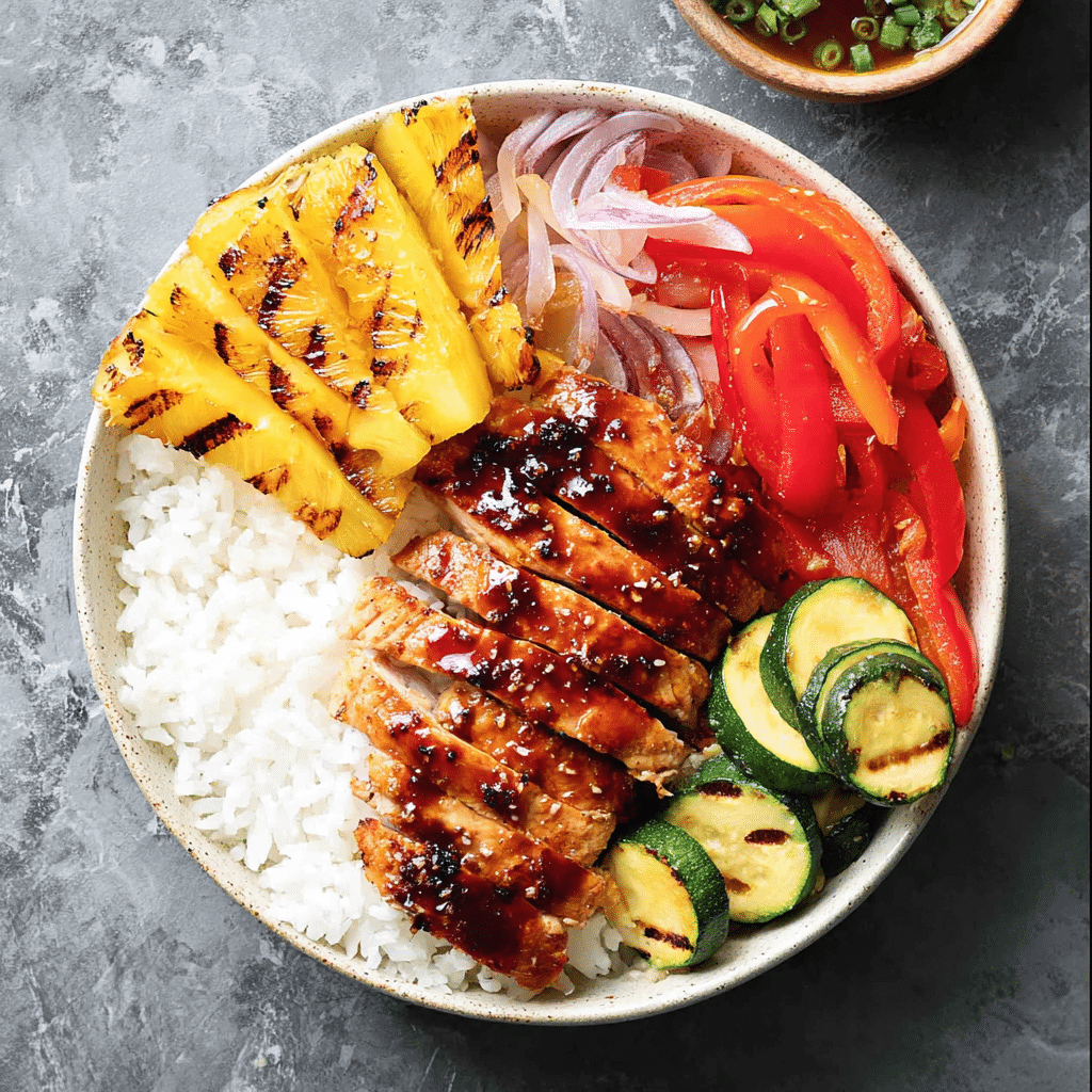 Grilled Hawaiian Chicken Teriyaki Bowls Recipe - Recipe Image