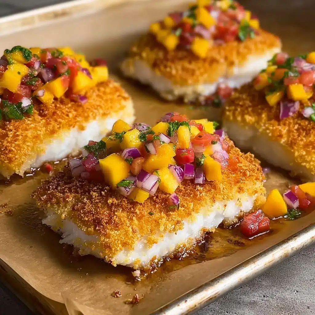 Tropical Coconut Crusted Fish with Mango Salsa Recipe - Recipe Image