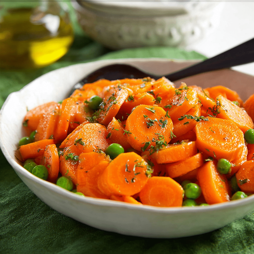 Honey Mustard Carrots and Peas Recipe - Recipe Image