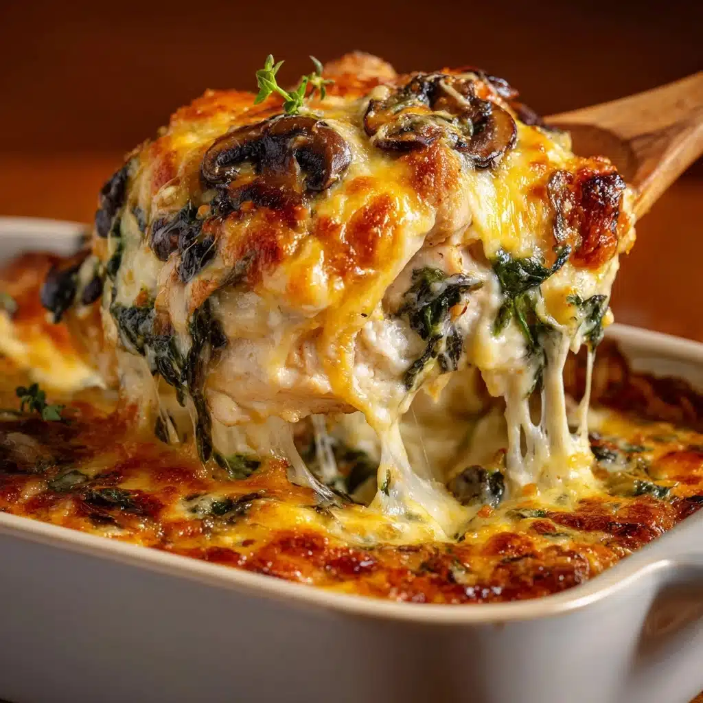 Chicken, Spinach, and Mushroom Low-Carb Oven Dish Recipe - Recipe Image
