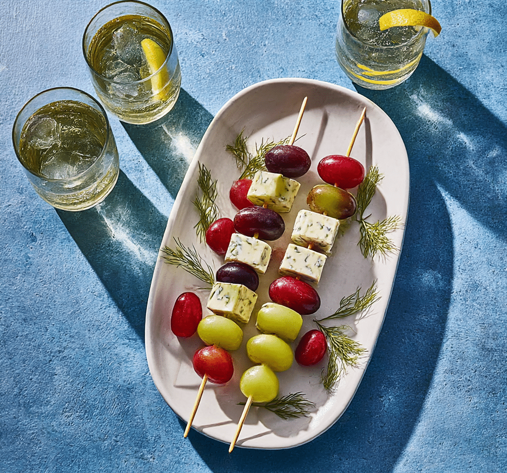 Dill Pickle Marinated California Grapes and Cheese Recipe