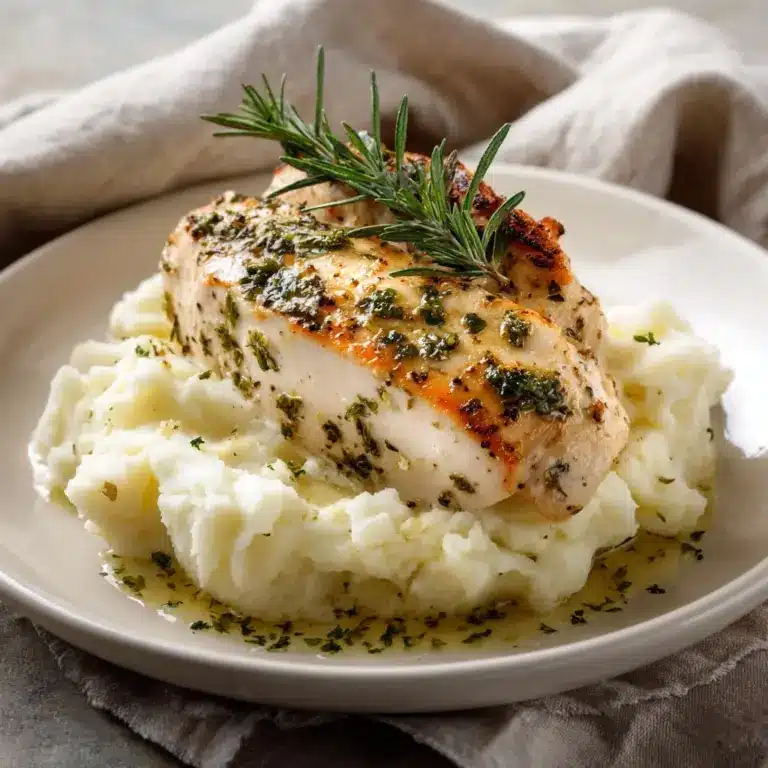 Herb-Crusted Chicken & Garlic Mashed Potatoes Recipe