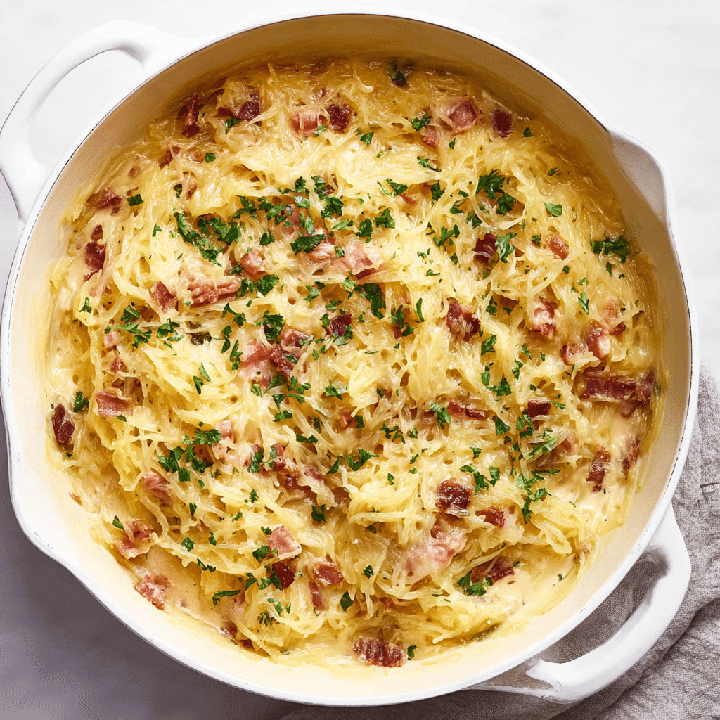 Spaghetti Squash Carbonara Recipe - Recipe Image
