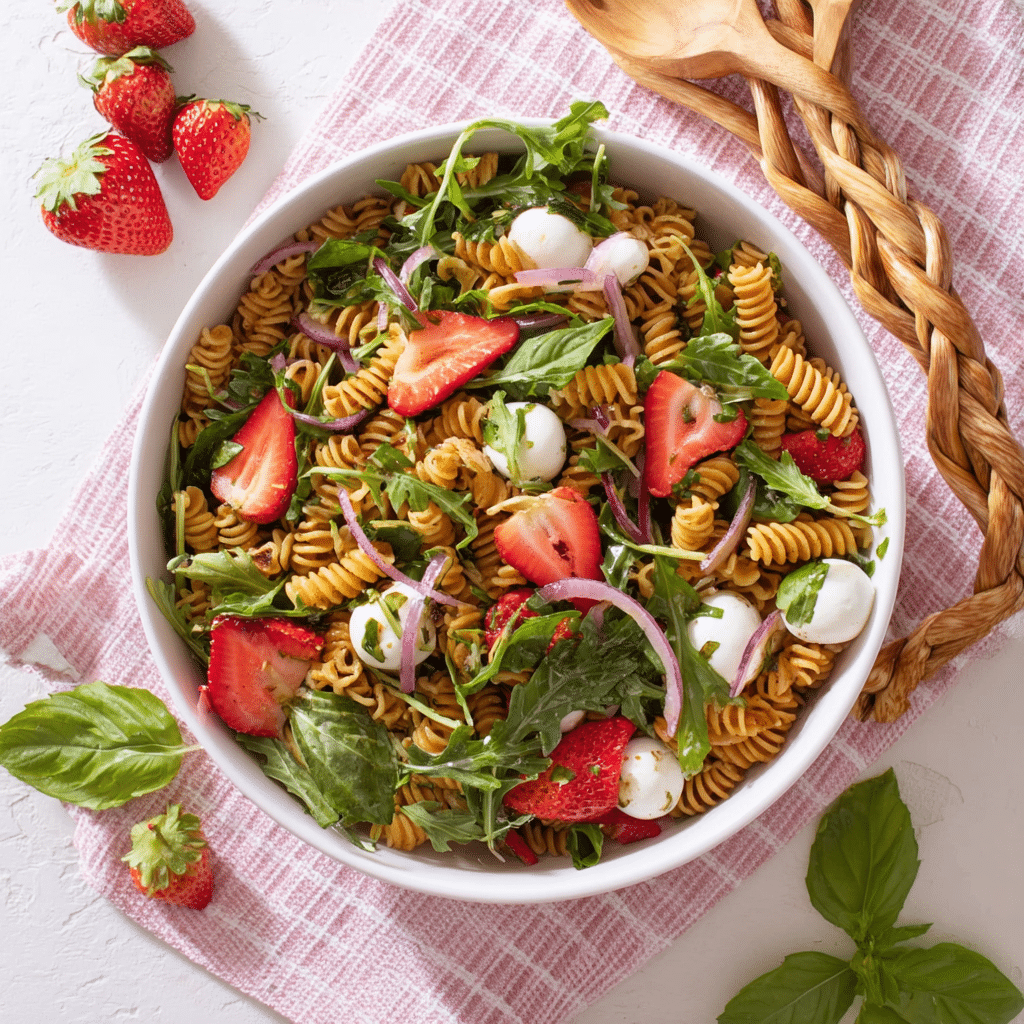 Strawberry Caprese Pasta Salad Recipe - Recipe Image