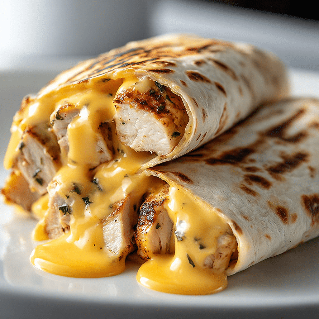 Cheesy Garlic Chicken Wraps Recipe - Recipe Image