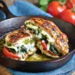 Pesto Tomato and Mozzarella Stuffed Chicken Breasts Recipe