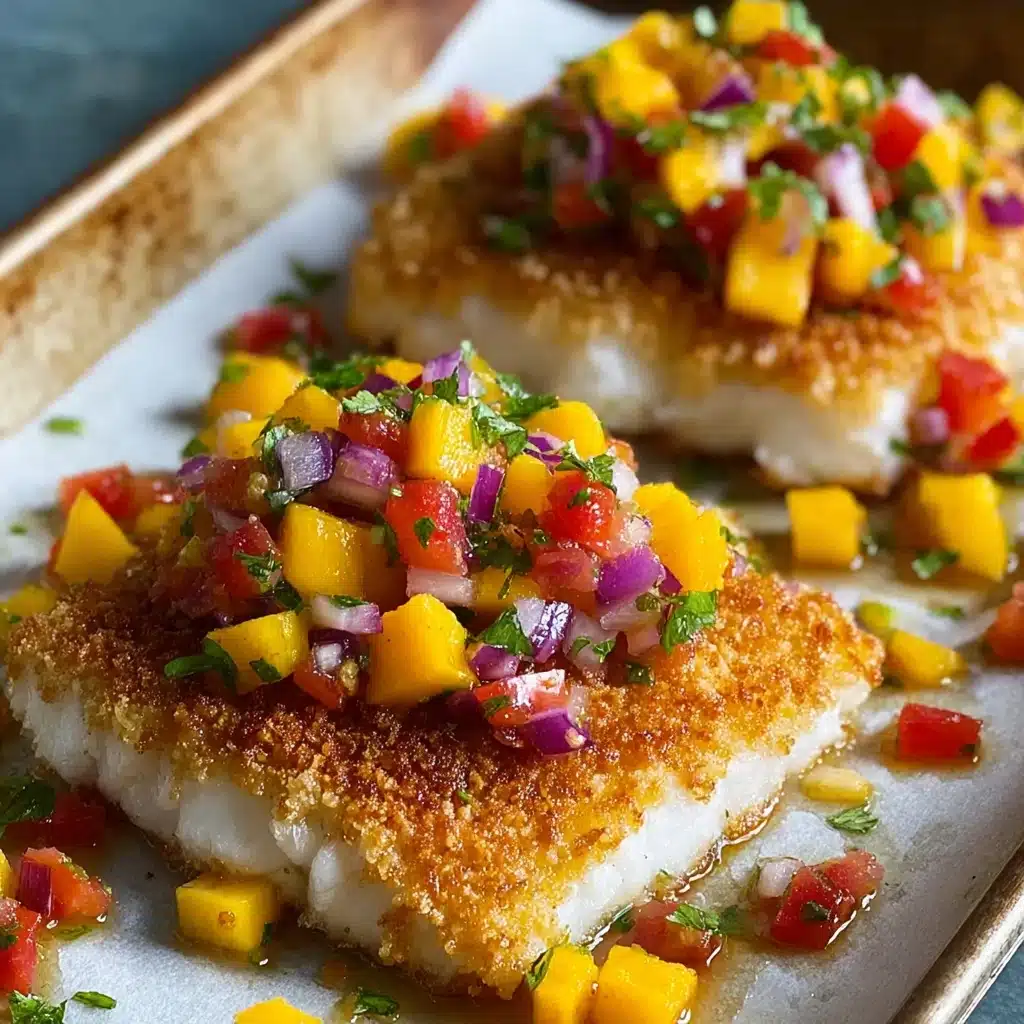 Tropical Coconut Crusted Fish with Mango Salsa Recipe