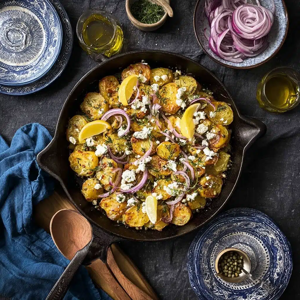 Quick smashed Greek potatoes with feta and rosemary Recipe