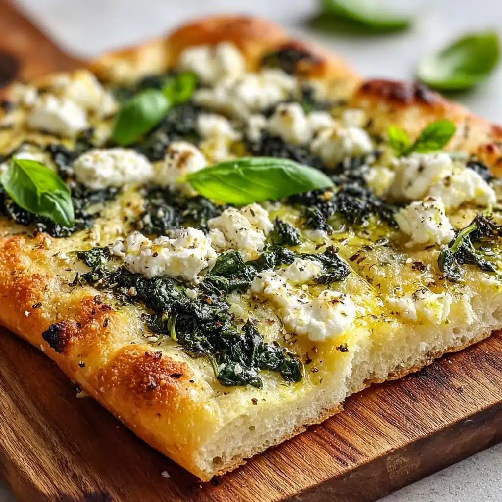 Greek Roasted Garlic Spinach White Pizza Recipe - Recipe Image