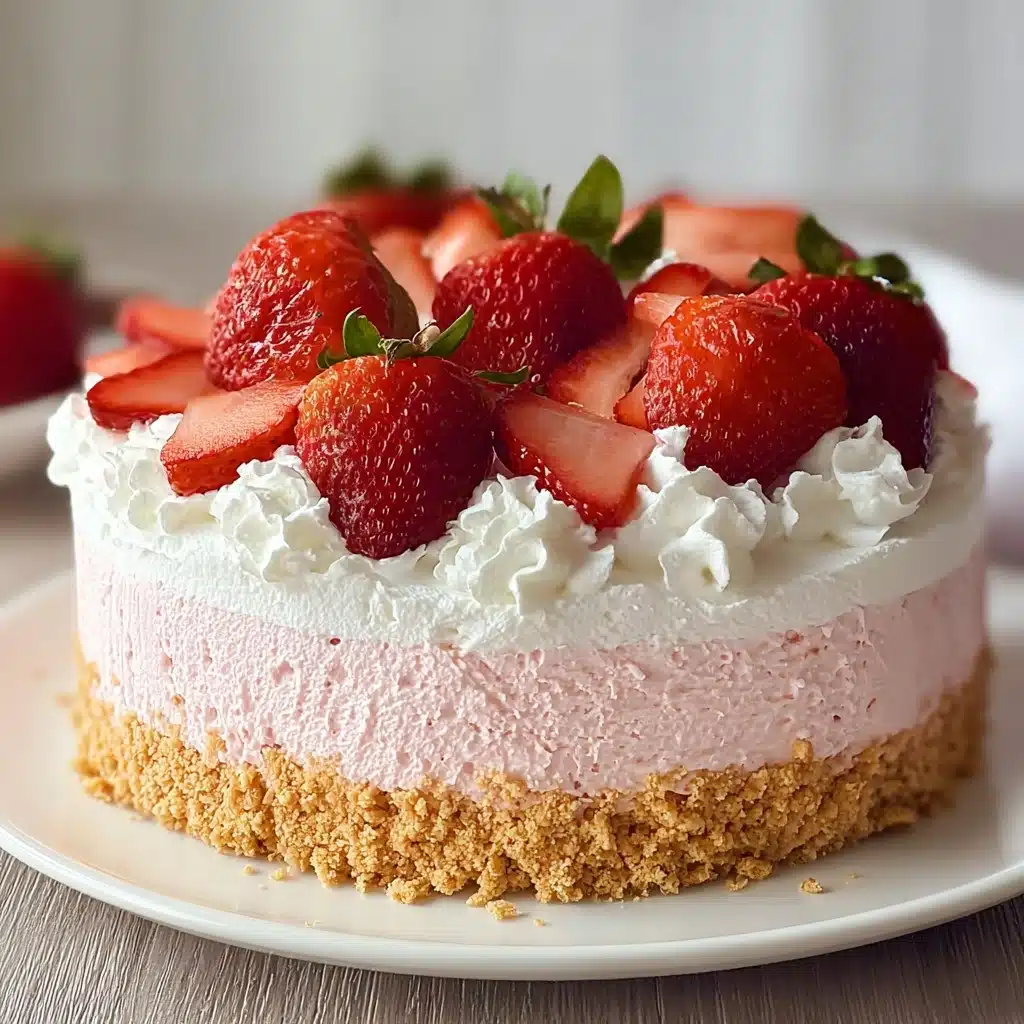 No-Bake Strawberry Cloud Cake Recipe - Recipe Image