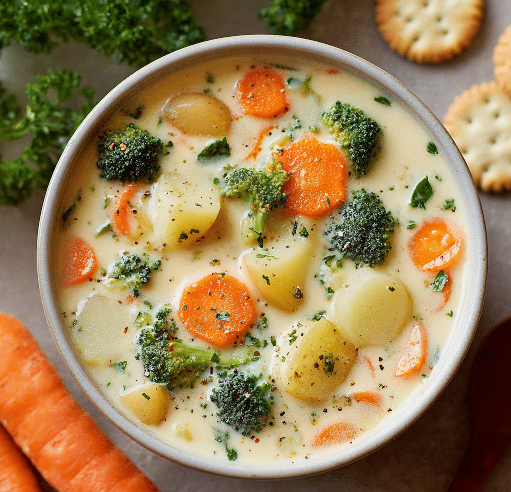 Cheesy Vegetable Chowder Recipe