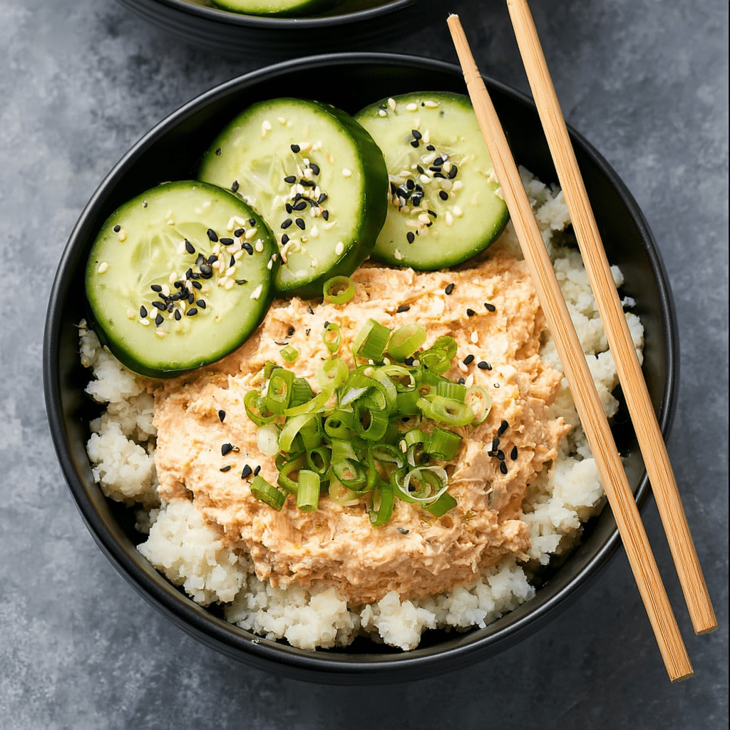 Spicy Tuna Bowls with Cauliflower Rice Meal Prep Recipe - Recipe Image