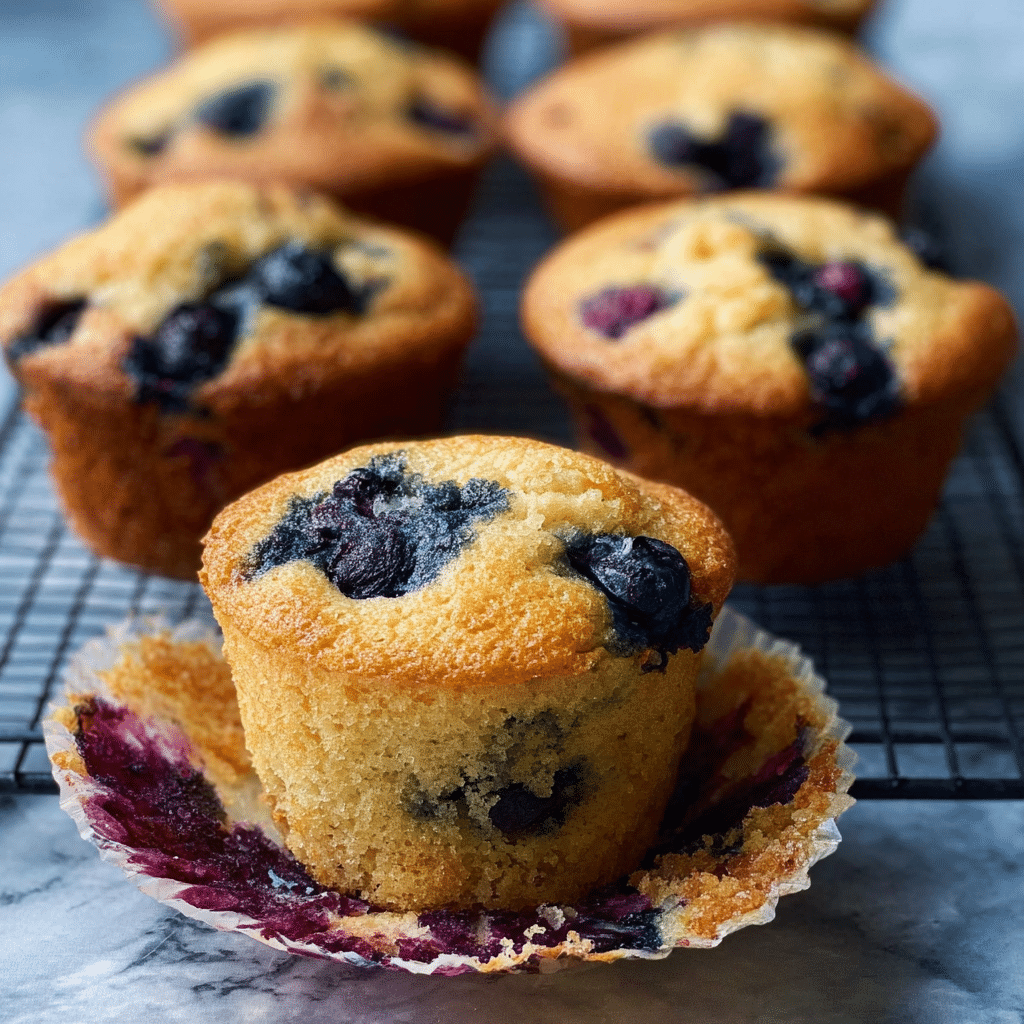 Almond Flour Lemon Blueberry Muffins Recipe - Recipe Image