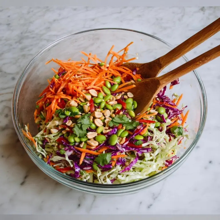 Asian Slaw with Ginger Peanut Dressing Recipe