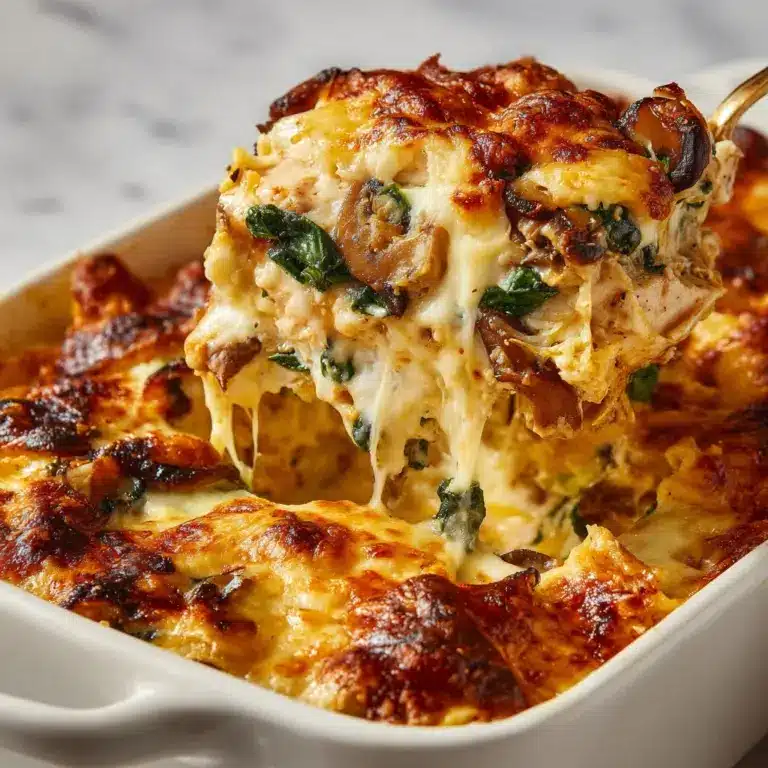 Chicken, Spinach, and Mushroom Low-Carb Oven Dish Recipe