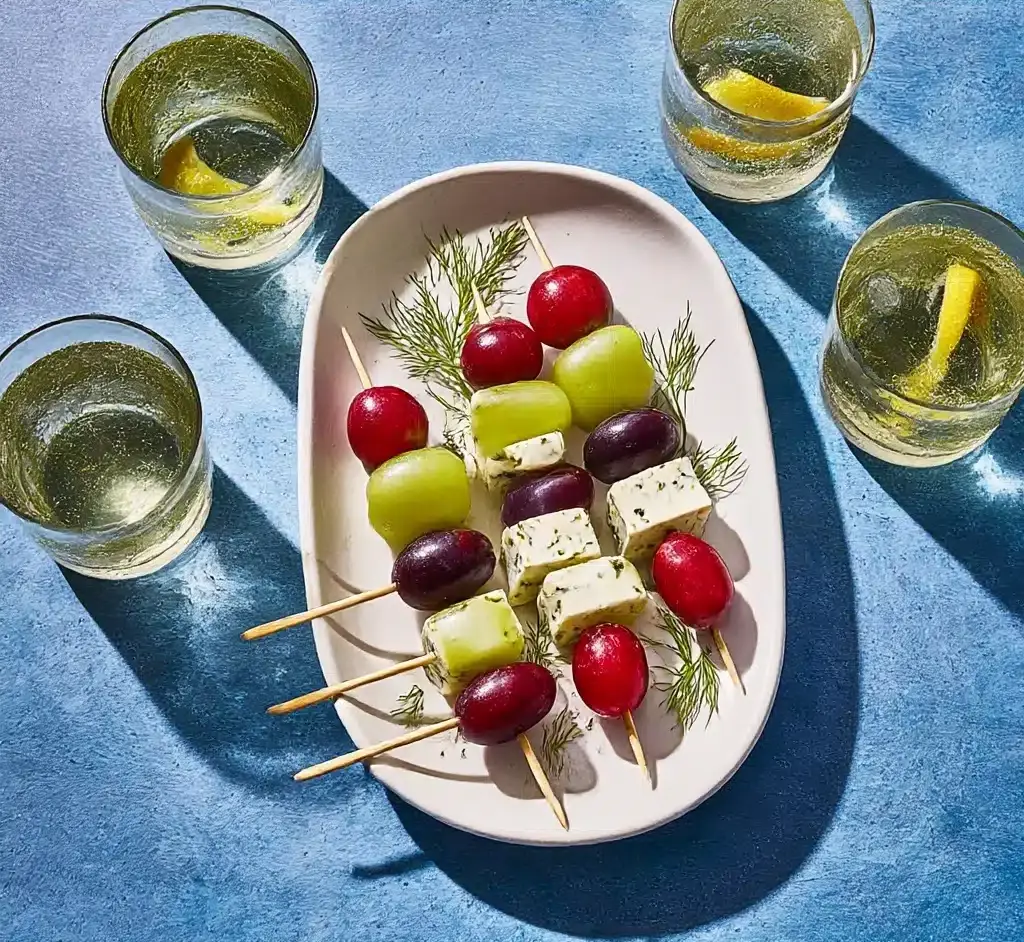 Dill Pickle Marinated California Grapes and Cheese Recipe