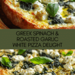 Greek Roasted Garlic Spinach White Pizza Recipe