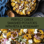 Quick smashed Greek potatoes with feta and rosemary Recipe