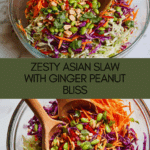 Asian Slaw with Ginger Peanut Dressing Recipe