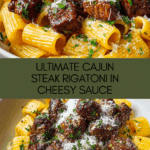 Cajun Steak Tips in Cheesy Rigatoni Parmesan Sauce Recipe