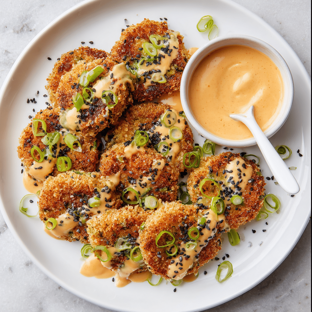 Asian-style Tuna Cakes with Spicy Mayo Recipe - Recipe Image
