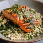 Herbed Pearl Couscous and Salmon Recipe