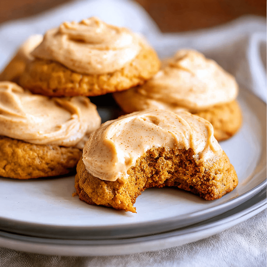 Pumpkin Cookies with Cinnamon Cream Cheese Frosting Recipe - Recipe Image
