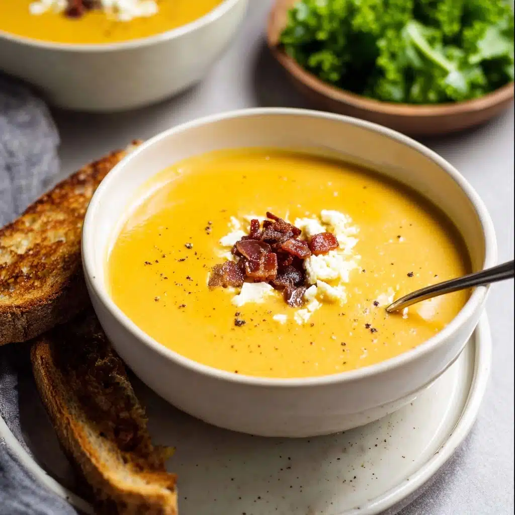 Roasted Butternut Squash Soup with Goat Cheese and Bacon Recipe