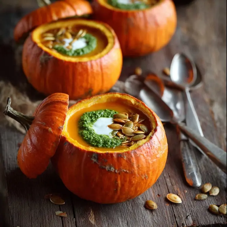 Roasted Garlic Sage Pesto Pumpkin Soup Recipe