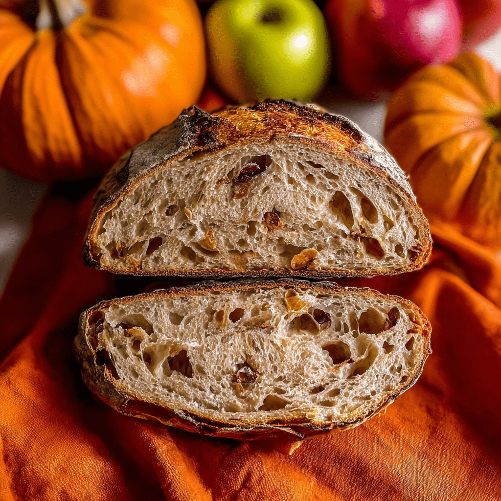 Sourdough Pumpkin Apple Bread with Cinnamon and Pecans Recipe - Recipe Image