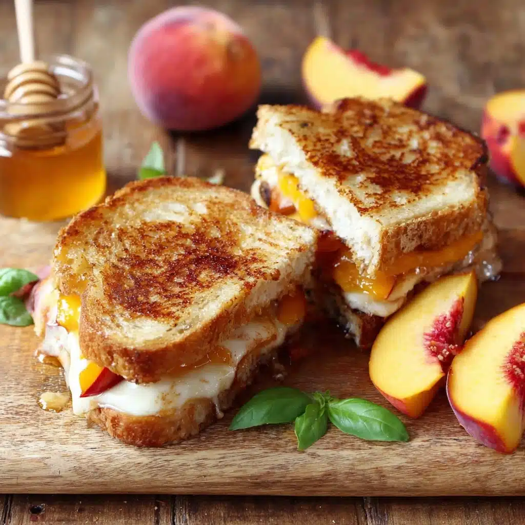 Honey Peach White Cheddar Grilled Cheese Sandwich Recipe - Recipe Image