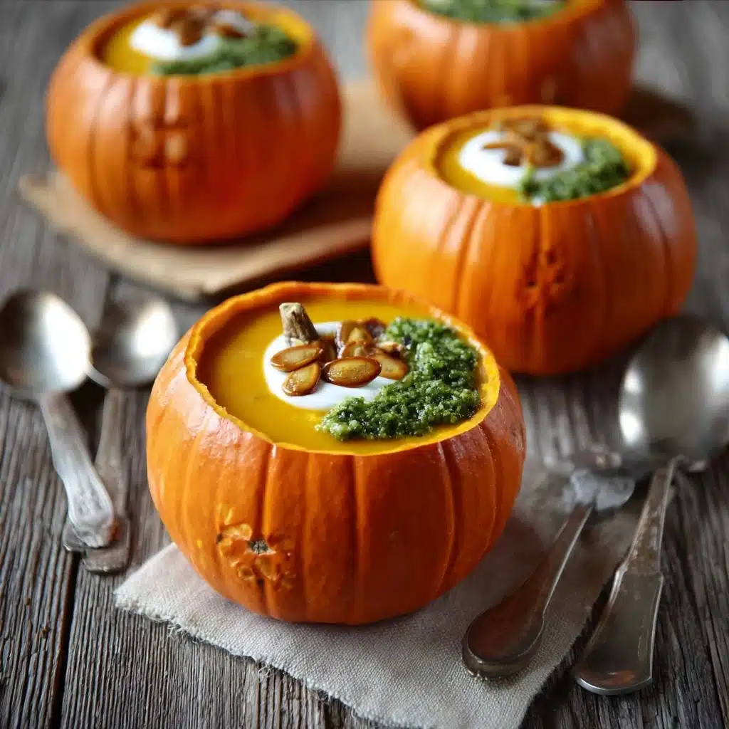 Roasted Garlic Sage Pesto Pumpkin Soup Recipe - Recipe Image