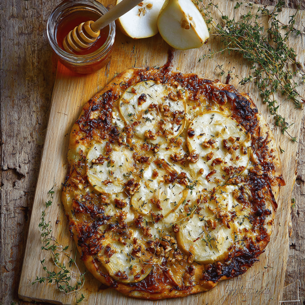 Pear and Brie Pizza Recipe - Recipe Image