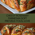 Mozzarella Stuffed Rosemary Parmesan Soft Pretzels Recipe