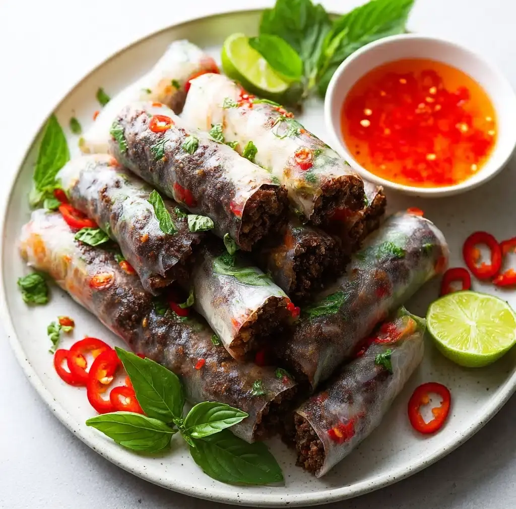 Thai Basil Beef Rolls Recipe