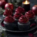 Wednesday Morticia's Midnight Rose Garden Cupcakes Recipe