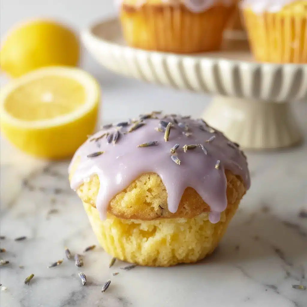Soft & Fluffy Lemon Lavender Muffins Recipe - Recipe Image