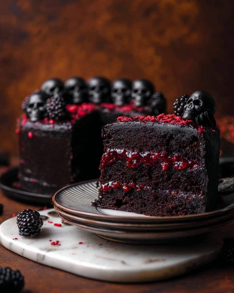 Spooky Black Velvet Halloween Cake Recipe