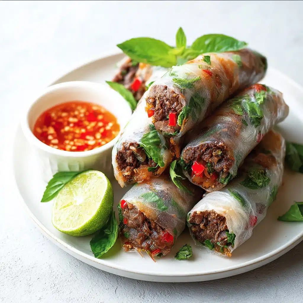 Thai Basil Beef Rolls Recipe - Recipe Image