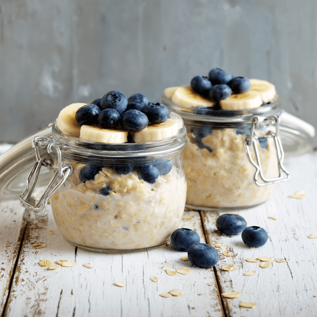 Blueberry Vanilla Overnight Oats Recipe - Recipe Image