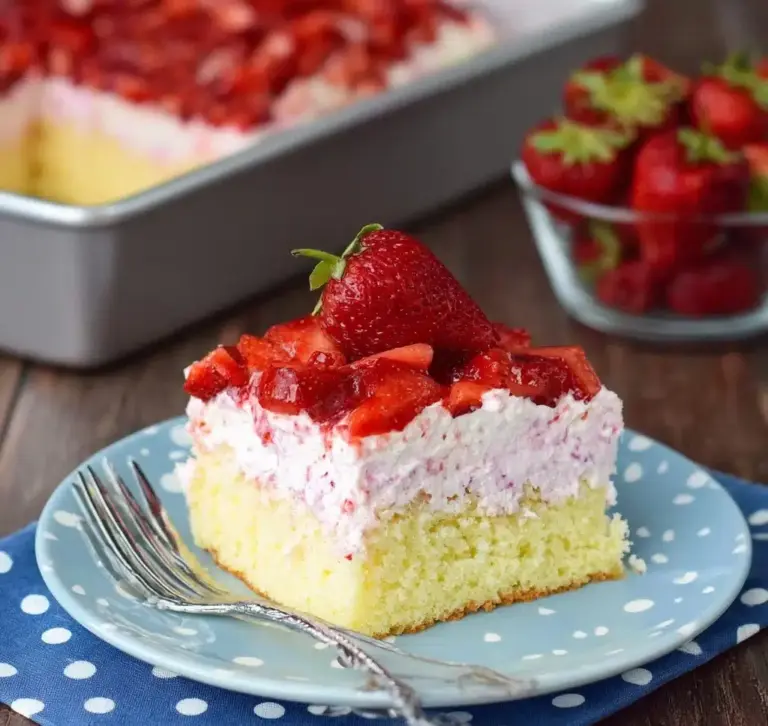 Lemon Strawberry Poke Cake Recipe