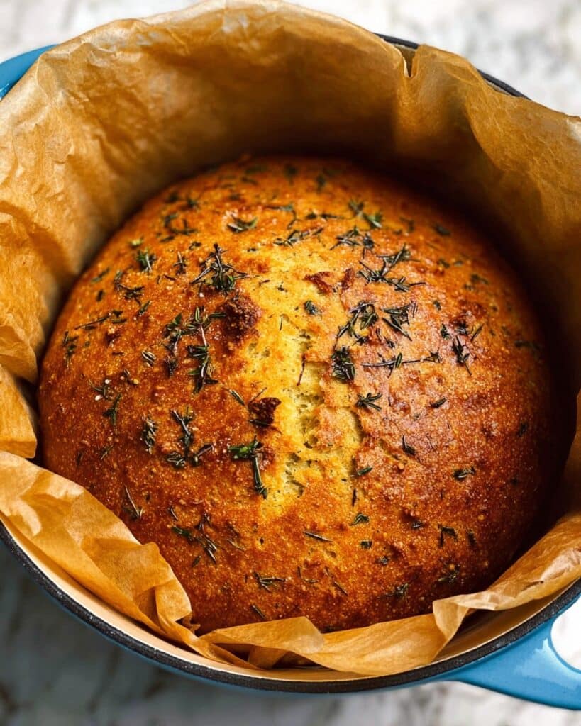 Pumpkin No Knead Bread with Rosemary and Olive Oil Recipe