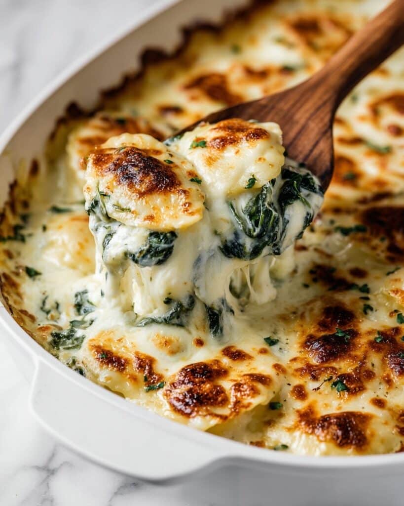 One-Pan Spinach Artichoke Ravioli Bake Recipe