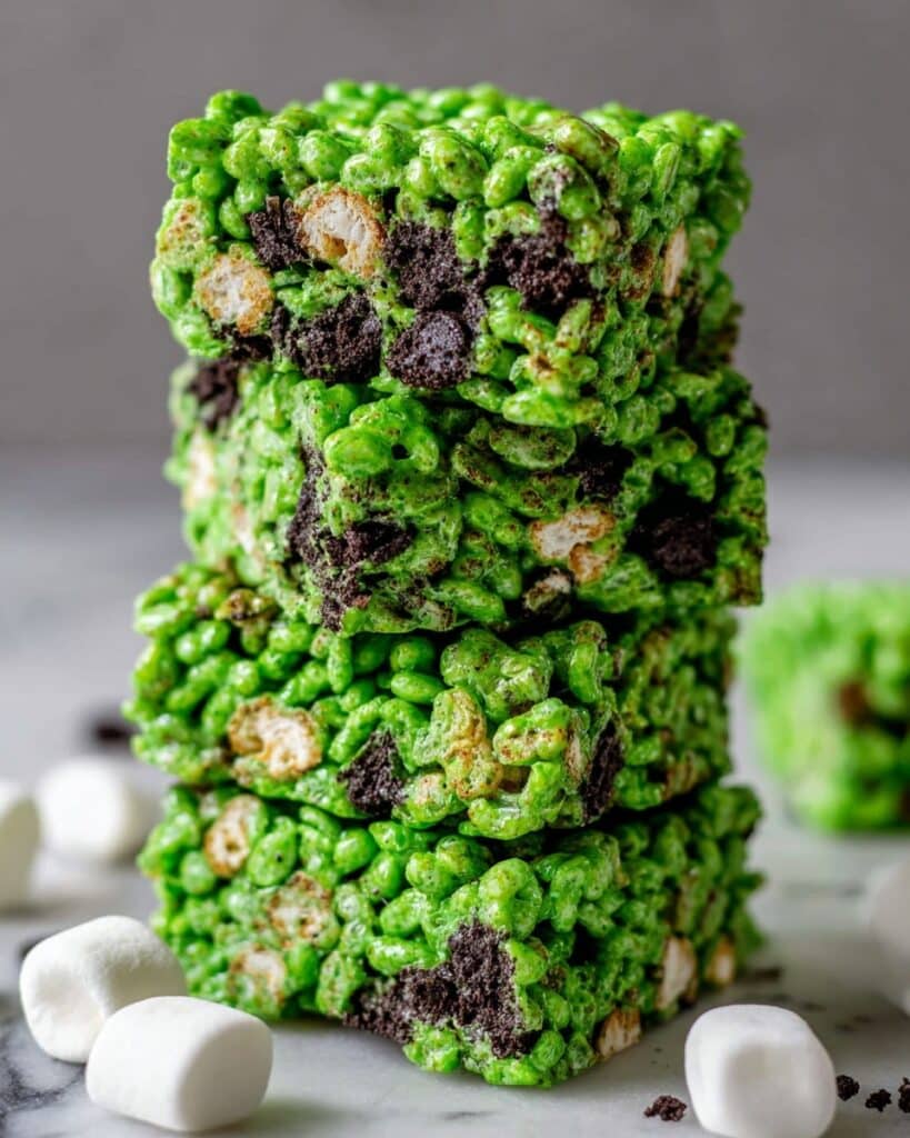 Oreo Grasshopper Rice Krispie Treats Recipe