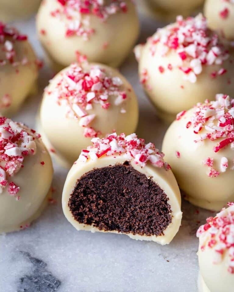No Bake Peppermint Bark Oreo Truffles Recipe