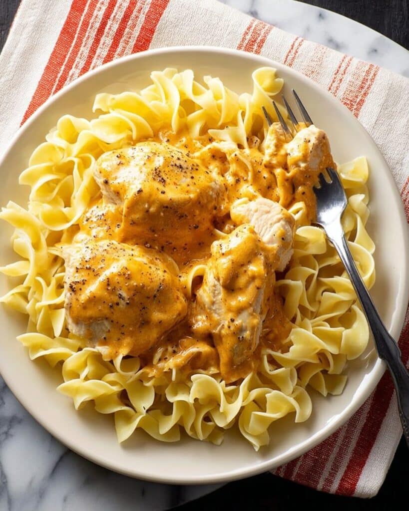 Creamy Chicken Thighs and Noodles Recipe