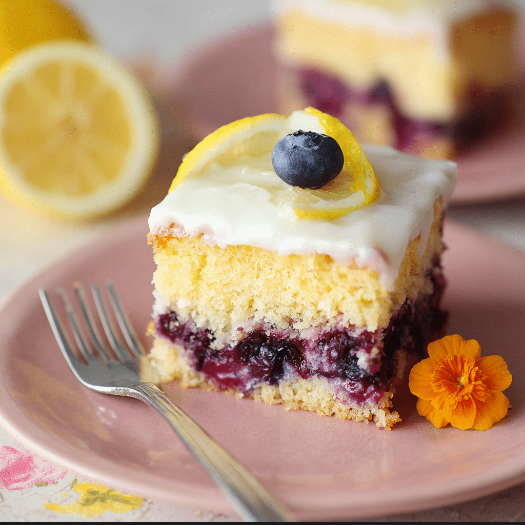 Lemon Blueberry Sheet Cake Recipe - Recipe Image