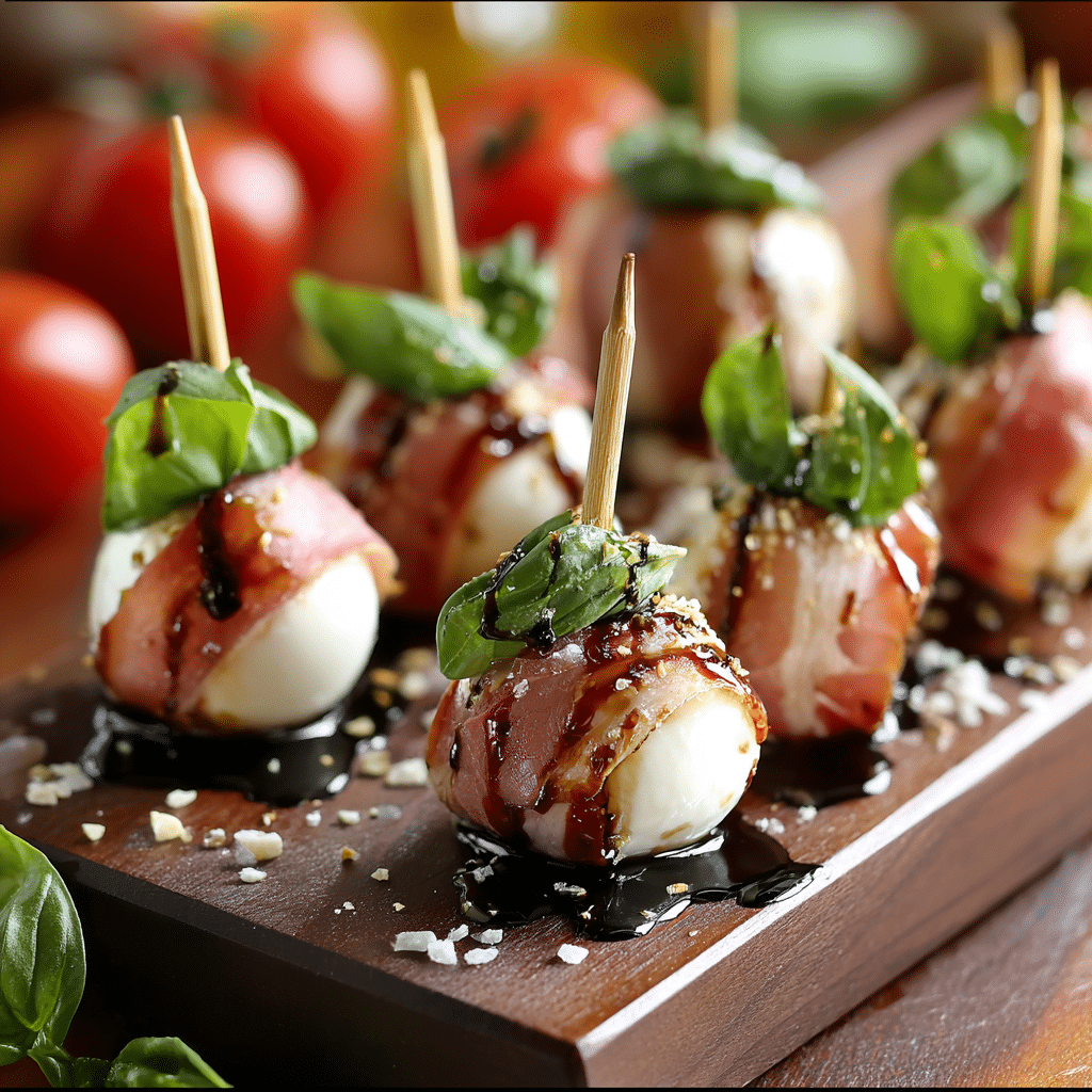 Prosciutto Wrapped Mozzarella Bites Recipe - Recipe Image